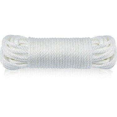 Huouo 14 Flagpole Rope Solid Braid Polyester Flag Halyard Line Designed for Flag Pole 50 Feet
