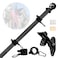 NQ 5FT Flag Pole Kit with Holder Stainless Steel Wall Mounted Flagpole with Bracket and Flag Ring Heavy Duty for Porch Yard Outdoor Black