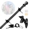NQ 5FT Flag Pole Kit with Holder Stainless Steel Wall Mounted Flagpole with Bracket and Flag Ring Heavy Duty for Porch Yard Outdoor Black