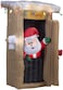 Gemmy Christmas Inflatable 6 FT Tall Animated LED Lighted Outhouse Santa Outdoor Yard Prop