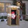 Gemmy Christmas Inflatable 6 FT Tall Animated LED Lighted Outhouse Santa Outdoor Yard Prop
