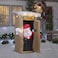 Gemmy Christmas Inflatable 6 FT Tall Animated LED Lighted Outhouse Santa Outdoor Yard Prop
