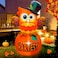 JOYEASE 6 FT Thanksgiving Inflatables Owl on Pumpkin LED Light Fall Inflatables Outdoor Decorations for Lawn Yard Garden Holiday Party