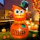 JOYEASE 6 FT Thanksgiving Inflatables Owl on Pumpkin LED Light Fall Inflatables Outdoor Decorations for Lawn Yard Garden Holiday Party