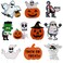 GameXcel 10PCS Yard Signs Halloween Props Pumpkin Ghost Monster Stakes for Decorations Outdoor Lawn Decor