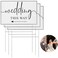 BATTIPAW Wedding Direction Signs 3 Packs Plastic Signs with H Stakes DoubleSided Printed Arrows 18x12in