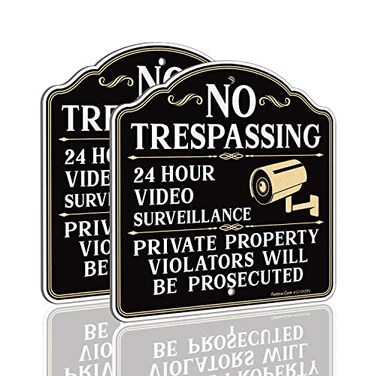 Faittoo No Trespassing Warning 2Pack 116 x 116 Reflective Aluminum Sign Weather Resistant Easy to Install