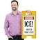SmartSign SF0233FB25x12 Danger Ice Watch Your Step Folding Floor Sign 25 x 12 Plastic BlackRed on White