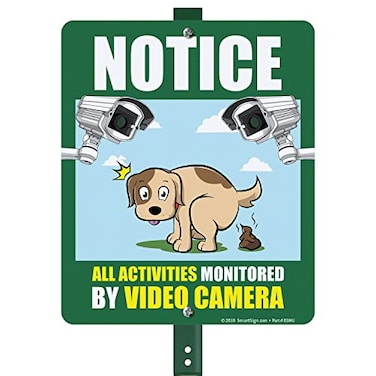 SmartSign 12 x 10 inch Notice All Activities Monitored By Video Camera Yard Sign with 3 foot Stake 40 mil Laminated Rustproof Aluminum Multicolor Set of 1
