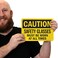 SmartSign Caution Safety Glasses Must Be Worn At All Times Sign 7 x 10 Aluminum