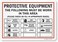 SmartSign Protective Equipment The Following Must Be Worn In This Area Sign 10 x 14 Plastic