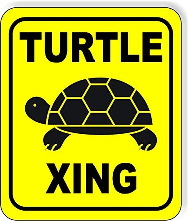 Work House TURTLE XING CROSSING SAFETY Aluminum Composite Outdoor Sign 85 x10