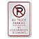 SmartSign K8966EG No Truck Parking Bilingual Sign 12 x 18 3M Engineer Grade Reflective Aluminum BlackRed on White