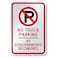 SmartSign K8966EG No Truck Parking Bilingual Sign 12 x 18 3M Engineer Grade Reflective Aluminum BlackRed on White