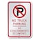 SmartSign K8966EG No Truck Parking Bilingual Sign 12 x 18 3M Engineer Grade Reflective Aluminum BlackRed on White