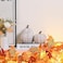 AOMOONOA Artificial Pumpkin Decor Brown and White Decorative Pumpkins Thanksgiving Resin Pumpkins Figurine Set of 2 Carved Pumpkin Statues for Rustic Fall Tabletop Home Decor Harvest Wedding