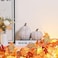AOMOONOA Artificial Pumpkin Decor Brown and White Decorative Pumpkins Thanksgiving Resin Pumpkins Figurine Set of 2 Carved Pumpkin Statues for Rustic Fall Tabletop Home Decor Harvest Wedding