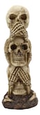 Ebros Gift Ebros Triple Stacked Funny See Hear Speak No Evil Skulls Figurine for Scary Halloween Decorations and Spooky Macabre Graveyard Ossuary Skeletons Statue