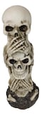 Ebros Gift Ebros Triple Stacked Funny See Hear Speak No Evil Skulls Figurine for Scary Halloween Decorations and Spooky Macabre Graveyard Ossuary Skeletons Statue