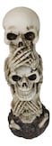 Ebros Gift Ebros Triple Stacked Funny See Hear Speak No Evil Skulls Figurine for Scary Halloween Decorations and Spooky Macabre Graveyard Ossuary Skeletons Statue