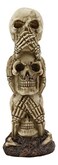 Ebros Gift Ebros Triple Stacked Funny See Hear Speak No Evil Skulls Figurine for Scary Halloween Decorations and Spooky Macabre Graveyard Ossuary Skeletons Statue