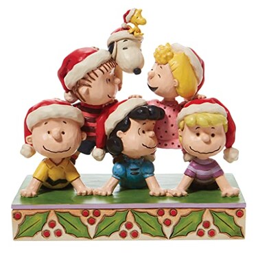 Enesco Peanuts by Jim Shore Holiday Pyramid Stacked with Friendship Figurine 65 Inch Multicolor