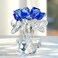 H&D HYALINE HD HYALINE DORA Blue Crystal Rose Flowers Figurines Ornament with Gift Box