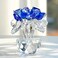 H&D HYALINE HD HYALINE DORA Blue Crystal Rose Flowers Figurines Ornament with Gift Box
