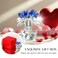 H&D HYALINE HD HYALINE DORA Blue Crystal Rose Flowers Figurines Ornament with Gift Box
