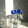 H&D HYALINE HD HYALINE DORA Blue Crystal Rose Flowers Figurines Ornament with Gift Box