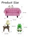 Mevodeata Cute Mini Frog Figurine with Small Sofa and Lamp Table Resin Figure for Office Home Decor for Frog Lovers Pink Sofa
