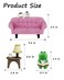 Mevodeata Cute Mini Frog Figurine with Small Sofa and Lamp Table Resin Figure for Office Home Decor for Frog Lovers Pink Sofa