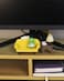 Mevodeata Cute Mini Frog Figurine with Small Sofa and Lamp Table Resin Frog Figure for Office Home Decor Cute Frog Gift for Frog Lovers Yellow Sofa