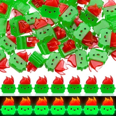 Simgoing 50 Pcs Mini Resin Dumpster Figurines Luminous Mini Dumpster Trash Shape Funny Employee Appreciation Gift Bulk Valentines Emotional Desk Accessories for Staff Teacher Coworker Green