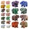 Wemeki Gemstone Elephant Figurines Mix 6PCS Hand Carved Statue Healing Crystal Guardian Stones for Home Decorations 15