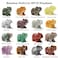 Wemeki Gemstone Elephant Figurines Mix 6PCS Hand Carved Statue Healing Crystal Guardian Stones for Home Decorations 15