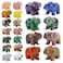 Wemeki Gemstone Elephant Figurines Mix 6PCS Hand Carved Statue Healing Crystal Guardian Stones for Home Decorations 15