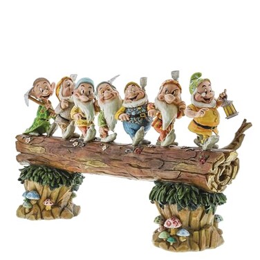 Enesco Disney Traditions by Jim Shore Snow White and The Seven Dwarfs Standing on Log Figurine 825 Inch Multicolor