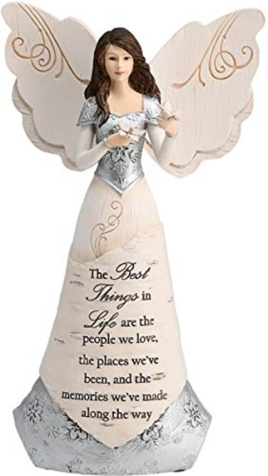 Pavilion Gift Company Elements 82328 Angel Figurine Holding Butterflies Best Things In Life 8Inch White