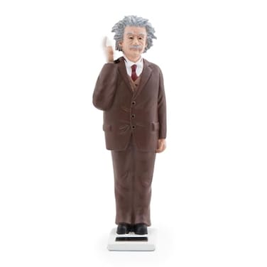 Kikkerland Solar Powered Albert Einstein Figurine Fun Decor for Home Kitchen Office Desk Garden Car Great Novelty Toy Statue Display Shelf Collectible Holiday Birthday Gift