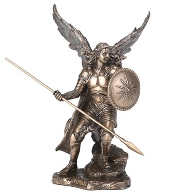 UNICORN STUDIO Unicorn Studio 9 12 Inch Archangel Raphael Cold Cast Resin Antique Bronze Finish Statue