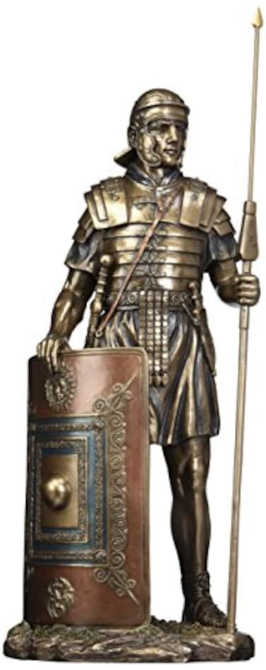 UNICORN STUDIO 1438 Roman Soldier with Javelin and Shield Cold Cast Bronze Figurine