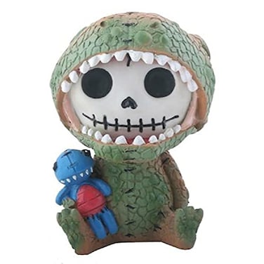 SUMMIT COLLECTION Furrybones Rex Signature Skeleton in Tyrannosaurus Rex Costume with Blue Dinosaur Doll