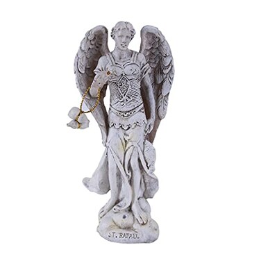 Pacific Giftware 475 Tall White Saint Raphael Healer and Guide for The Special Pilgrim Archangel Collectible Figurine