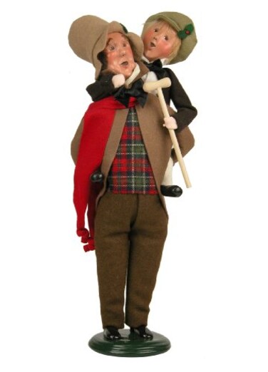 Byers' Choice Byers Choice Bob Cratchit Tiny Tim Caroler Figurine 209 from The A Christmas Carol Collection
