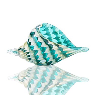 QF Qf Hand Blown Seashell Beautiful Home Decor Handmade Glass Art Glass Conch