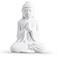 FORLONG Ceramic Praying Buddha Figurine Serene Medium Statue 8 Inches TallWhite
