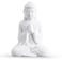 FORLONG Ceramic Praying Buddha Figurine Serene Medium Statue 8 Inches TallWhite
