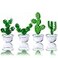 H&D HYALINE HD HYALINE DORA 4pcs Handmade Glass Blown Cactus Cute Crystal Art Cactus Figurines Collectibles Desk Tabletop Simulation Plants Decorations