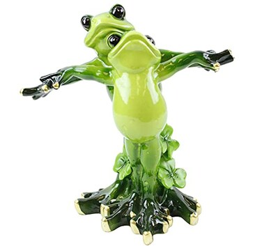 usamjtable Novelty Funny Frog Figurine Titanic Frog Jack and Rose Style Romantic Relaxing Statue Home Decor